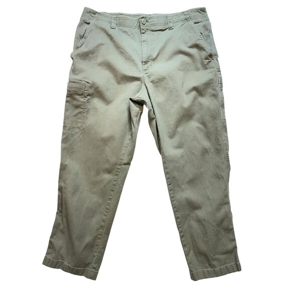 L.L. Bean Natural Fit Cargo Pants Mens 38x29 Khaki Green Casual Straight Stretch - Picture 1 of 13